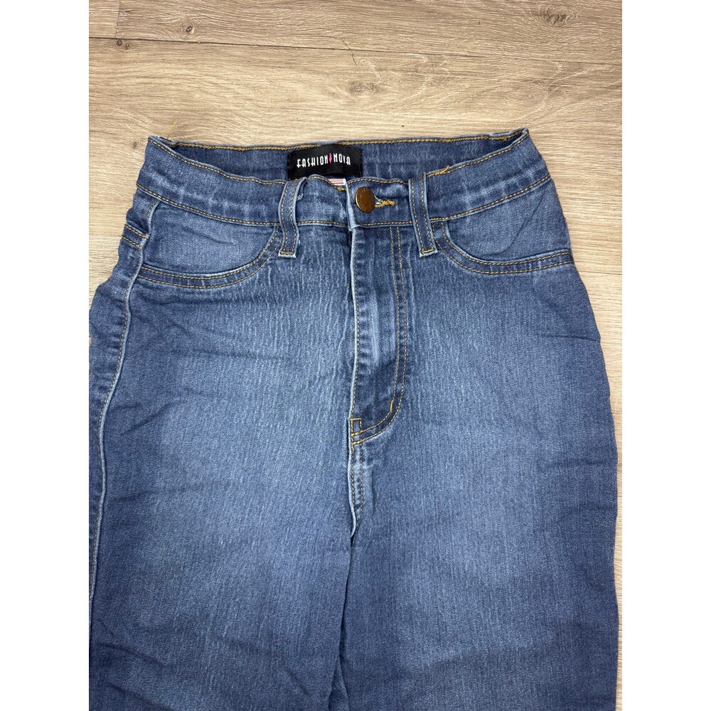 Fashion Nova High Waisted Skinny Jeans Size 3 Blue Stretch Denim Women - Picture 2 of 10